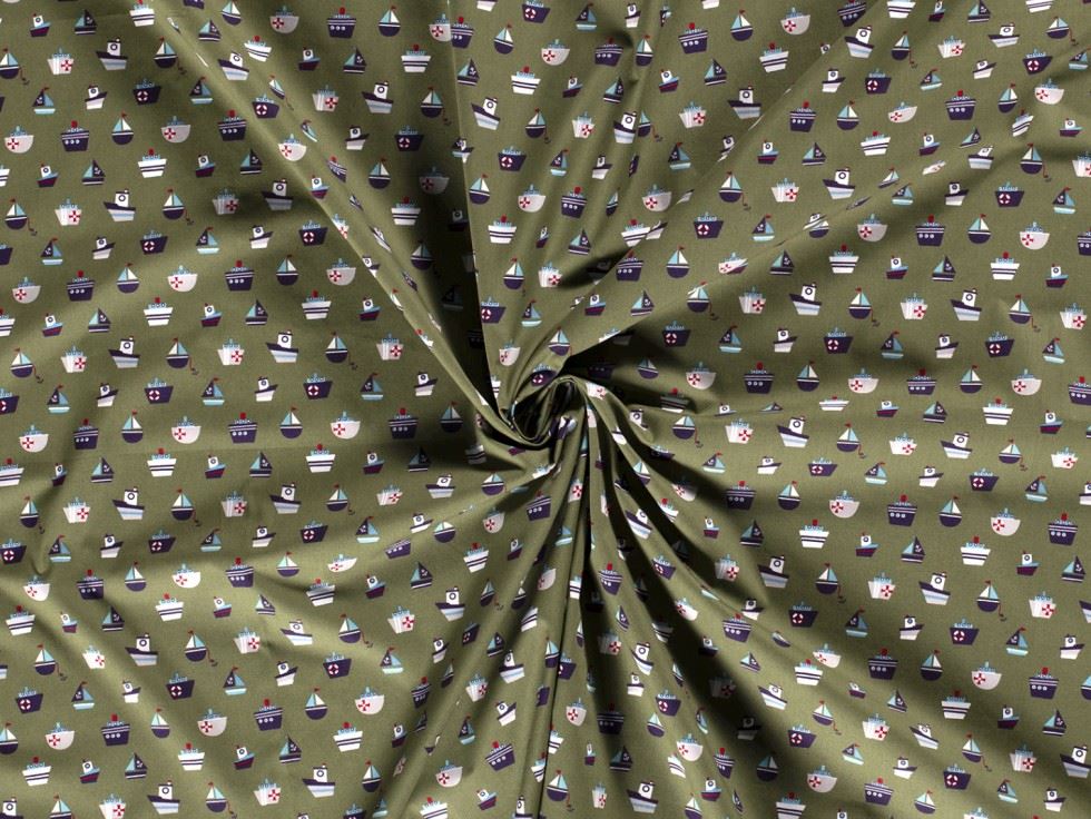 100% Cotton Poplin Fabric Olive
 