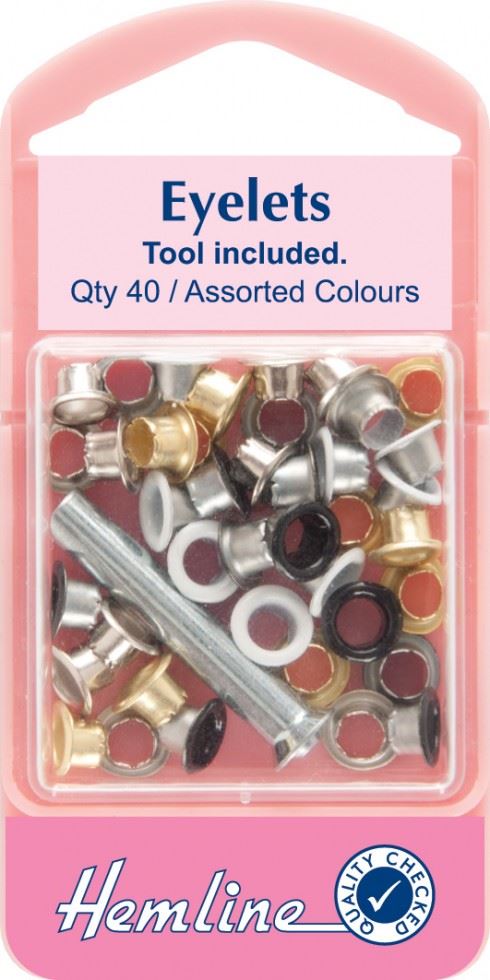 Hemline Assorted Colours Metal Eyelets Kit
