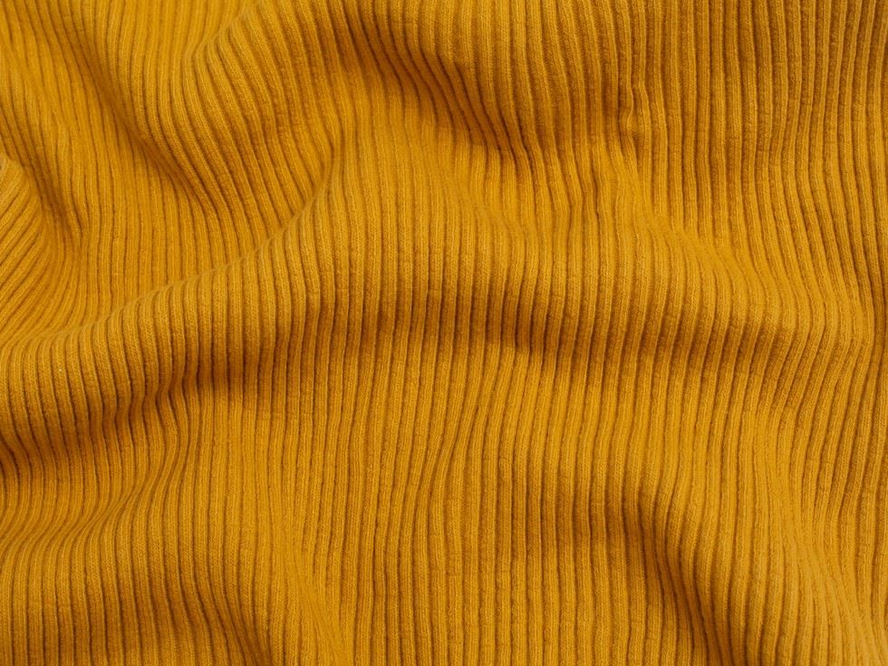 Minerva Core Range Ochre Chunky Tubular Ribbing Stretch Knit Fabric