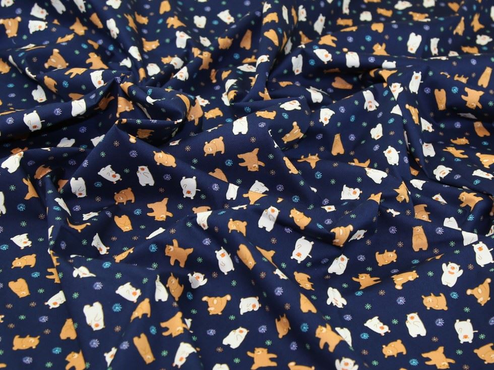 Deadstock 100% Cotton Poplin Fabric Navy Blue
 
