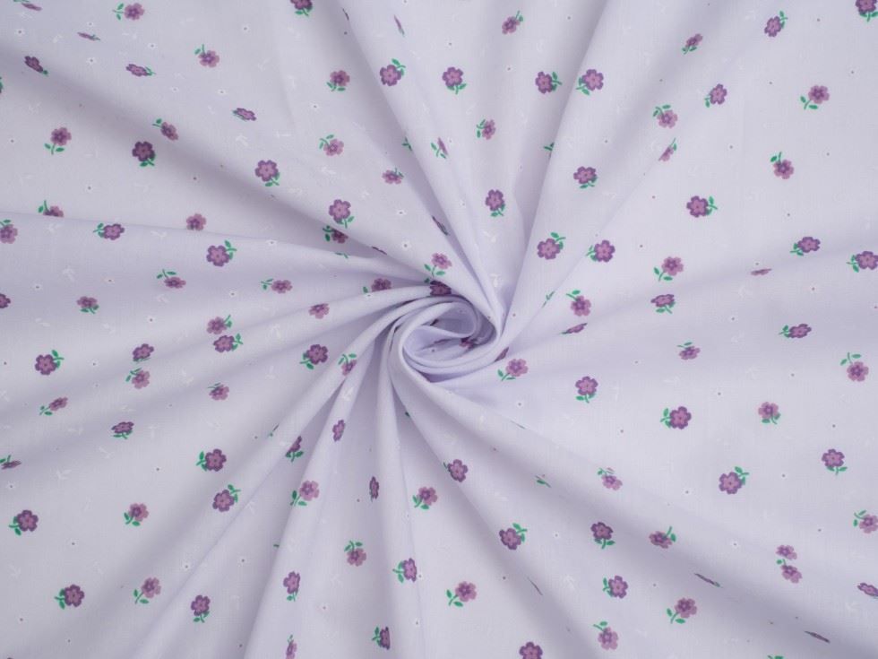 Lilac Printed Polycotton Fabric