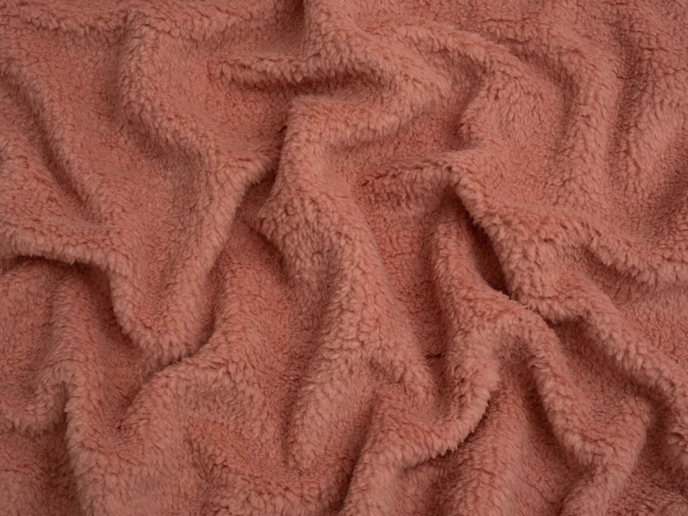 Minerva Core Range Baby Soft Sherpa Fleece Fur Fabric Rose Pink
 