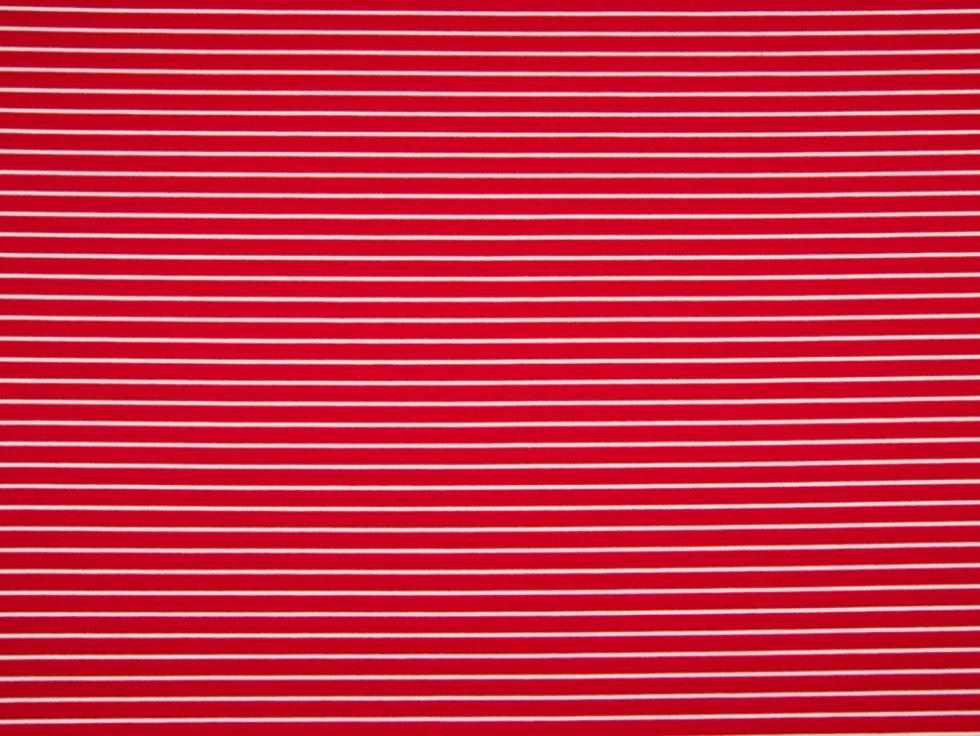 Red Deadstock Ponte Roma Double Stretch Knit Fabric