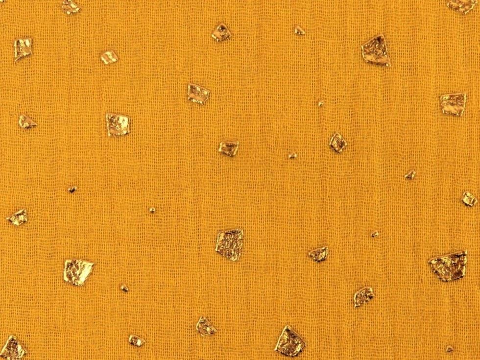 Ochre Foil Cotton Double Gauze Fabric