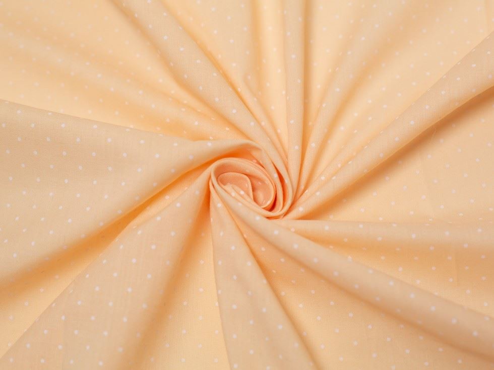 Minerva Core Range Peach Printed Polycotton Fabric
