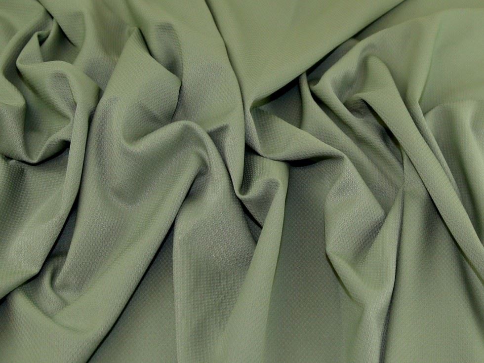 Green Deadstock Textured Polyester Suiting Fabric