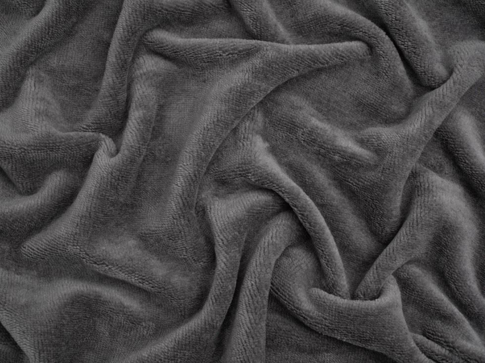 Minerva Core Range Bamboo Cotton Velvet Towelling Fabric Charcoal
 