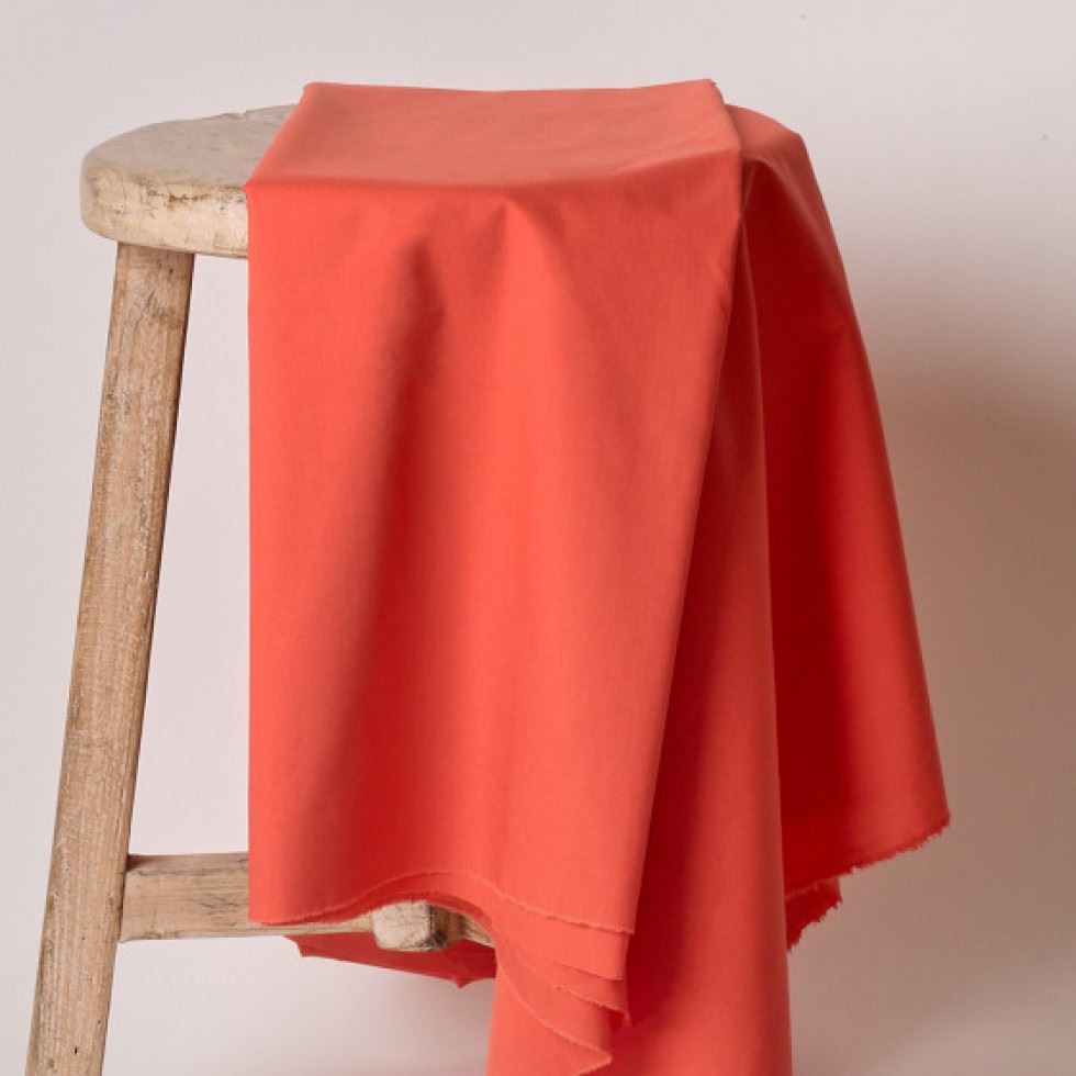 Atelier Brunette 100% Cotton Poplin Fabric Poppy Tangerine
 