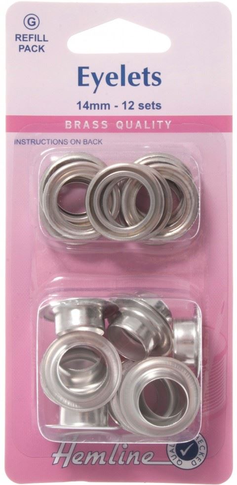 Hemline Silver Metal Eyelets Refill