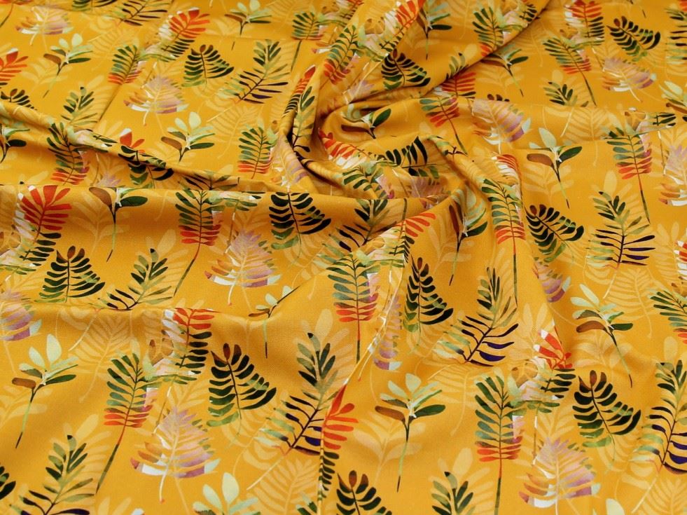 John Louden Ochre Cotton Canvas Fabric