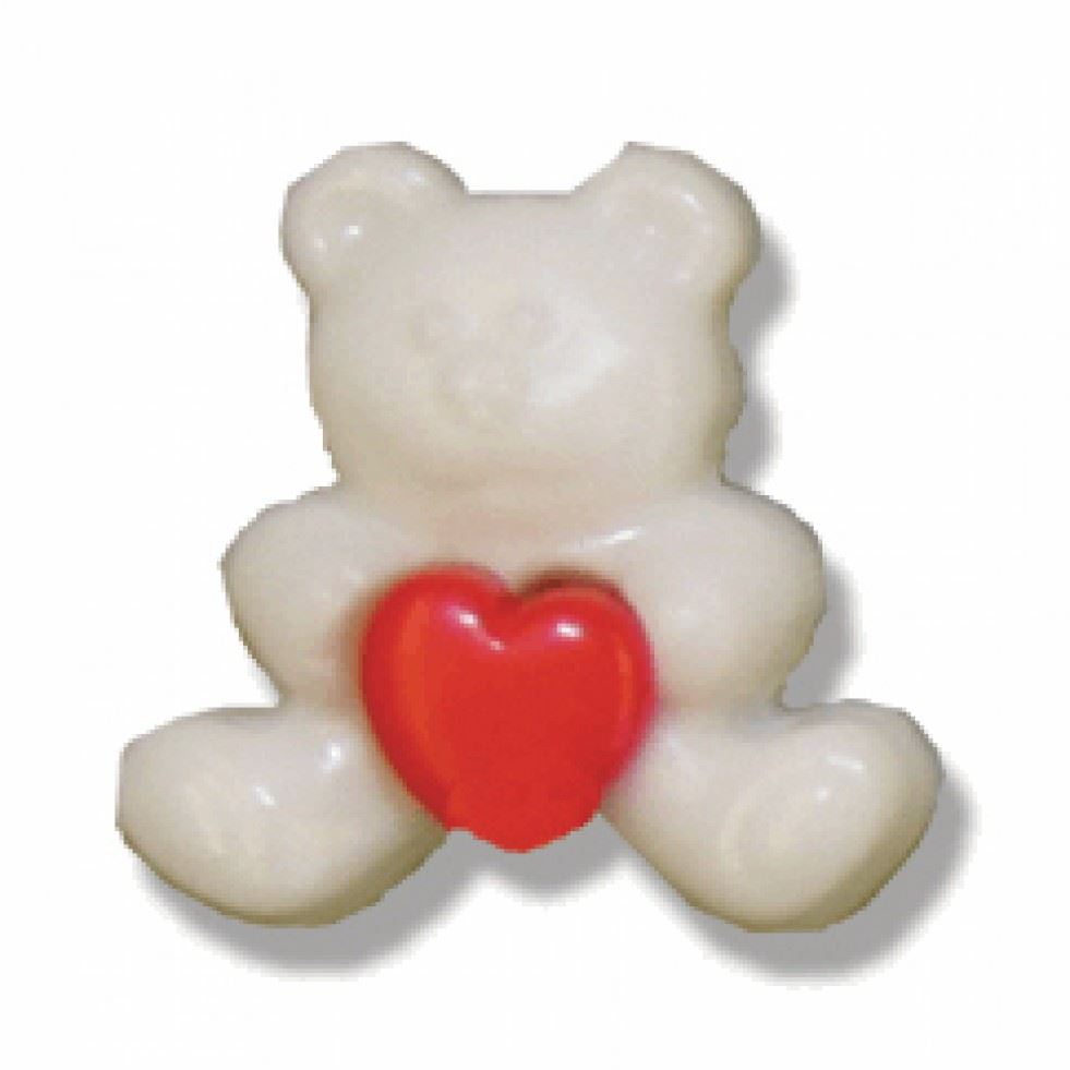 Hemline Red & Cream Teddy Heart Shape Buttons