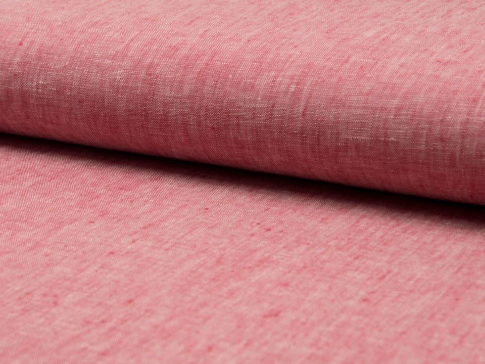 Red Deadstock Georgio Tweed 100% Linen Fabric
