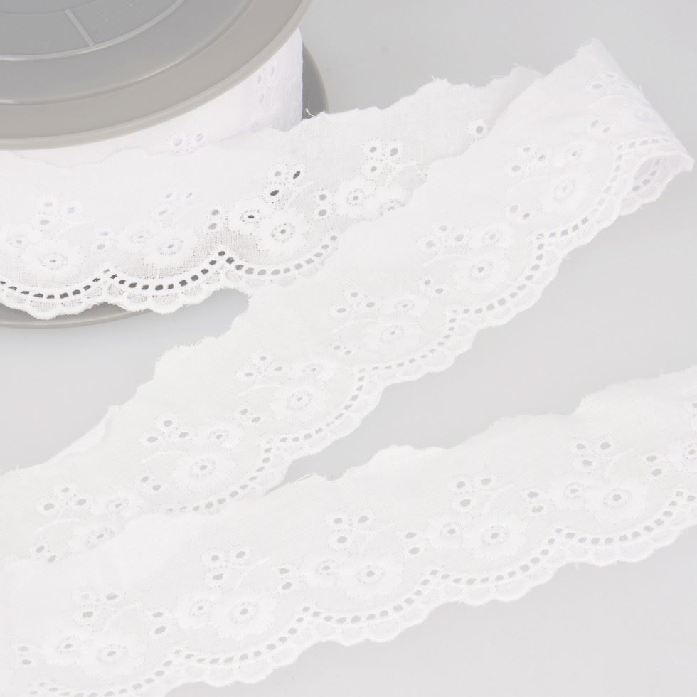 Stephanoise White Eyelet Lace Trim