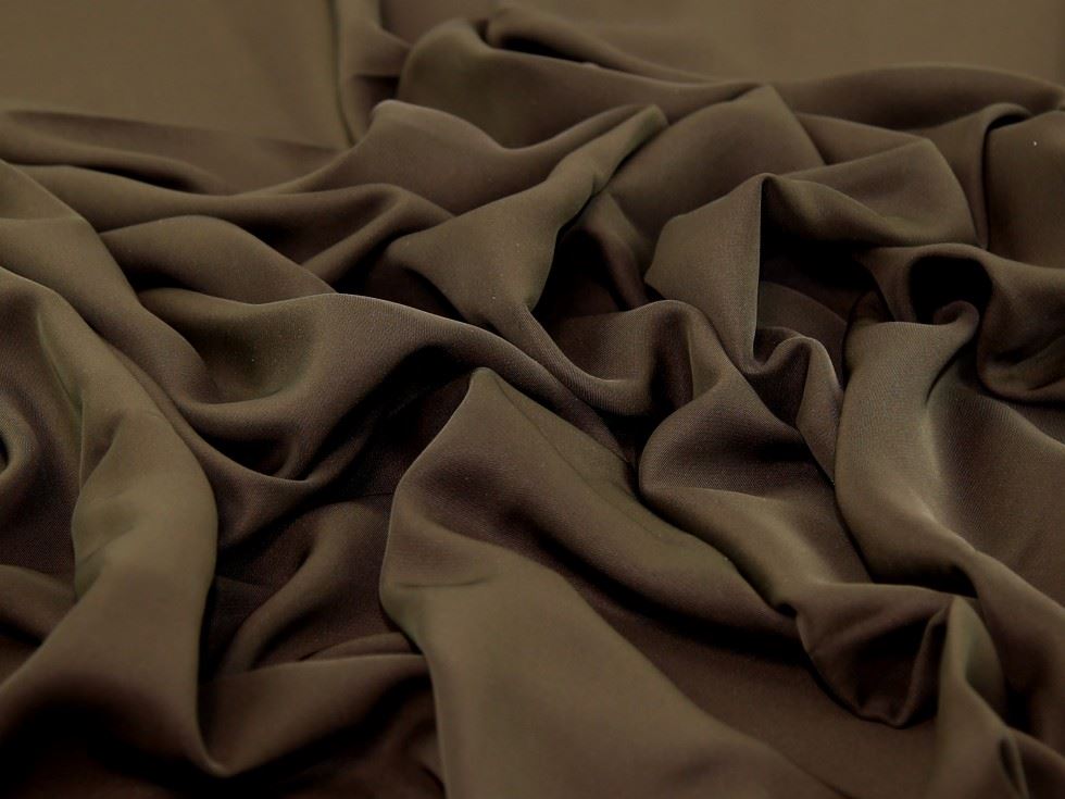 Deadstock Nida Polyester Crepe Fabric Chocolate
 