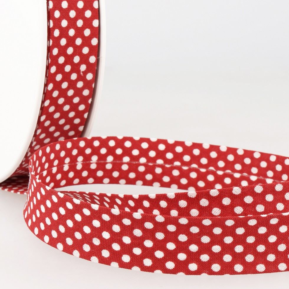 Stephanoise Dotty Bias Binding Tape Red
 