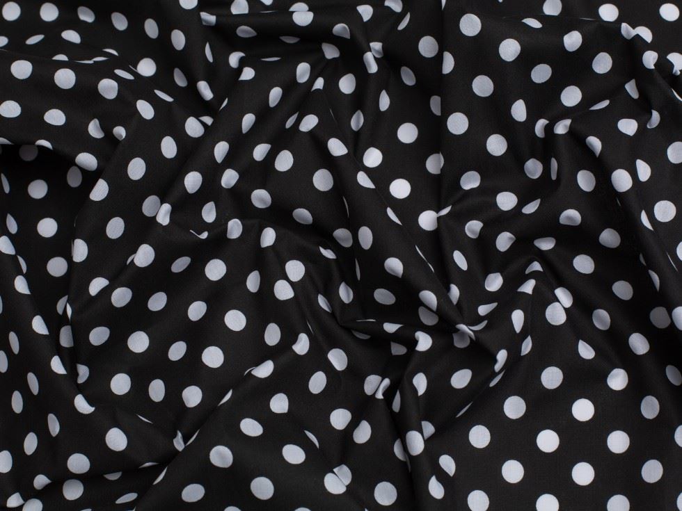Minerva Core Range Black Printed Polycotton Fabric