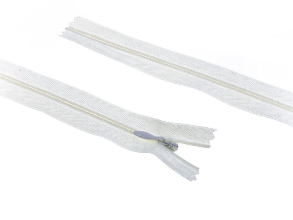 Light Cream Concealed Invisible Closed End Zips