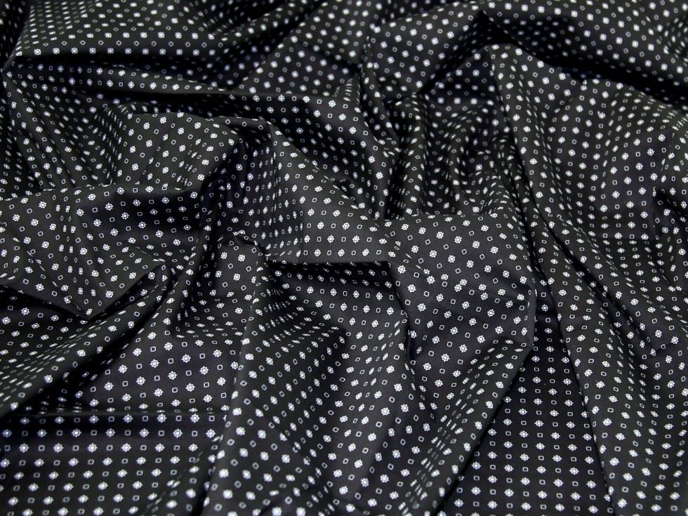 Black Deadstock 100% Cotton Poplin Fabric