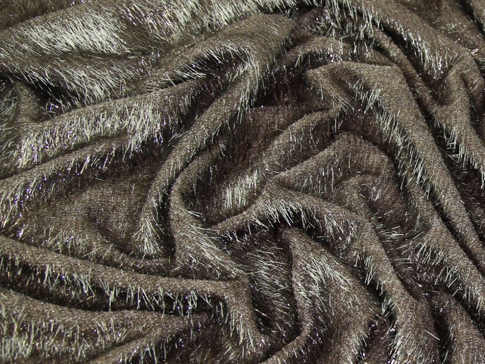 Mink Deadstock Lurex Faux Fur Fabric
