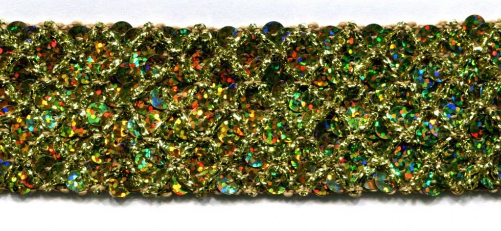 Gold Hologram Sequin Braid Trim