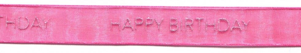 Birthday Organza Ribbon Cerise Pink