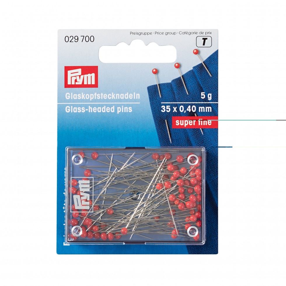 Prym Red Glass Headed Pins