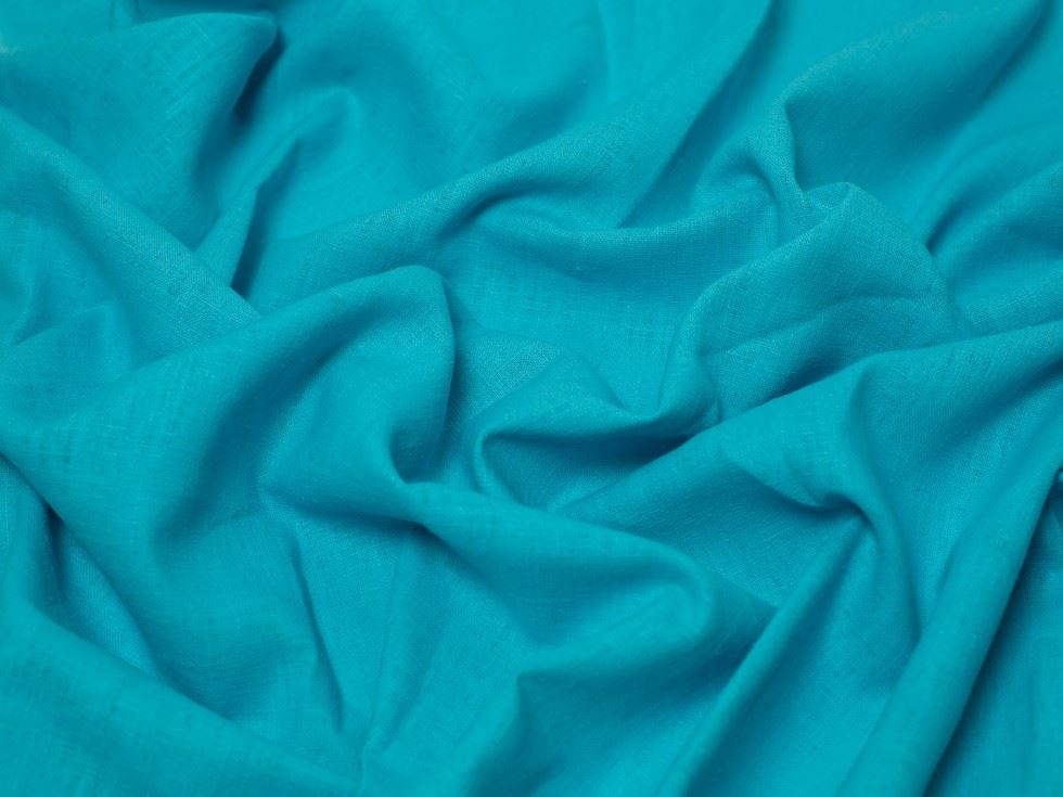 Minerva Core Range Turquoise 100% Linen Slub Fabric