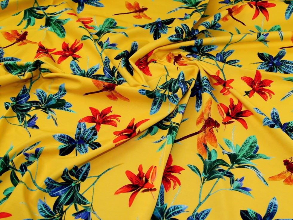 John Louden Yellow Cotton Jersey Stretch Knit Fabric