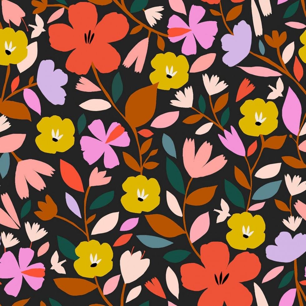 Dashwood Studio Bold & Bloom Rayon Challis Fabric Multicoloured
 