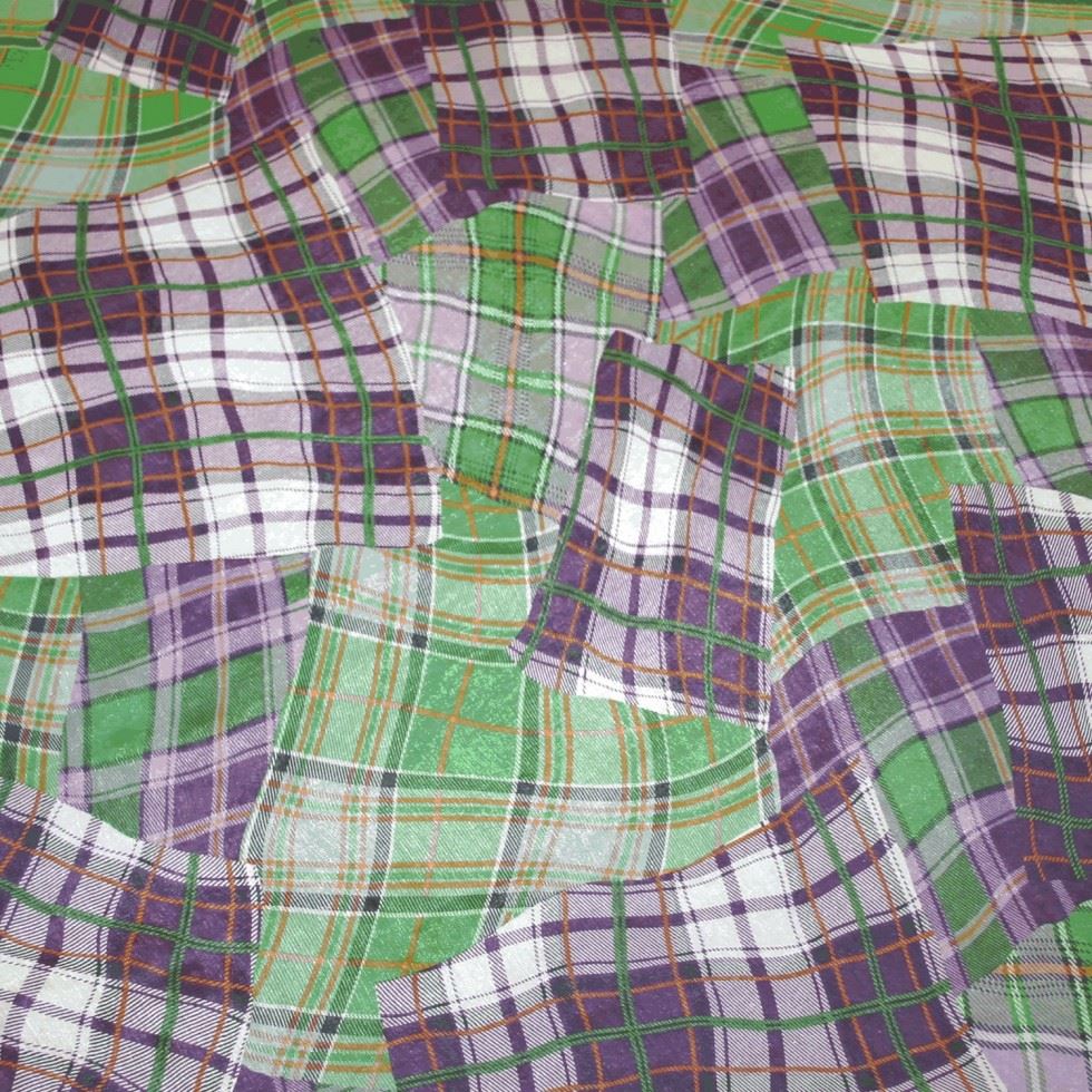 Deadstock Polyester Georgette Fabric Green & Purple
 