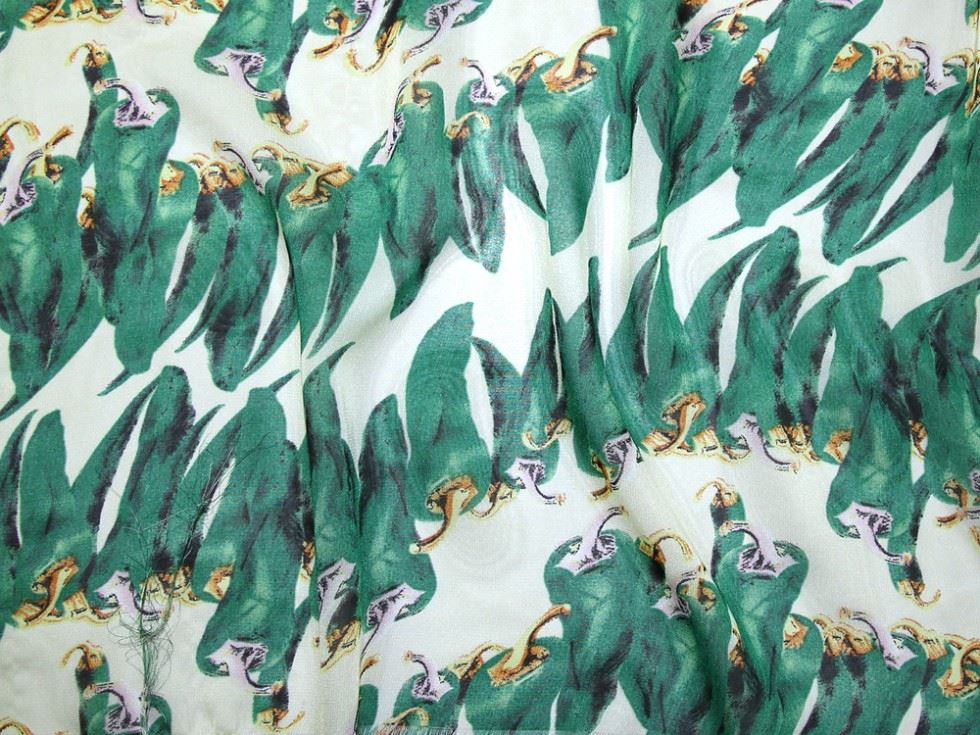 Green Deadstock Sheer Chiffon Fabric