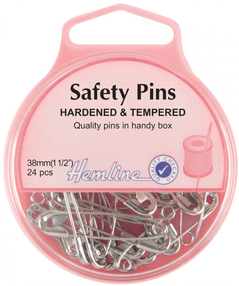 Hemline Nickel/Silver Safety Pins