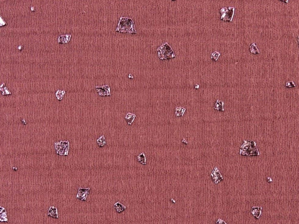 Pink Foil Cotton Double Gauze Fabric