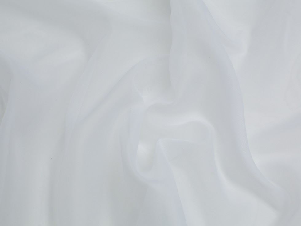 Minerva Core Range White Polyester Voile Fabric