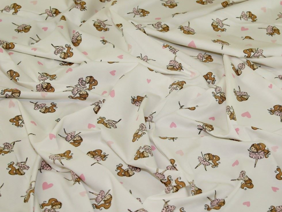 John Louden Ivory Cotton Jersey Stretch Knit Fabric