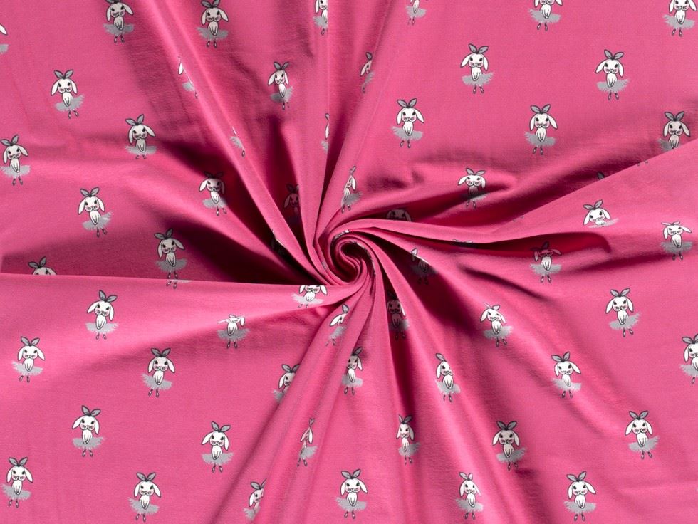 Cotton Jersey Stretch Knit Fabric Fuchsia
 