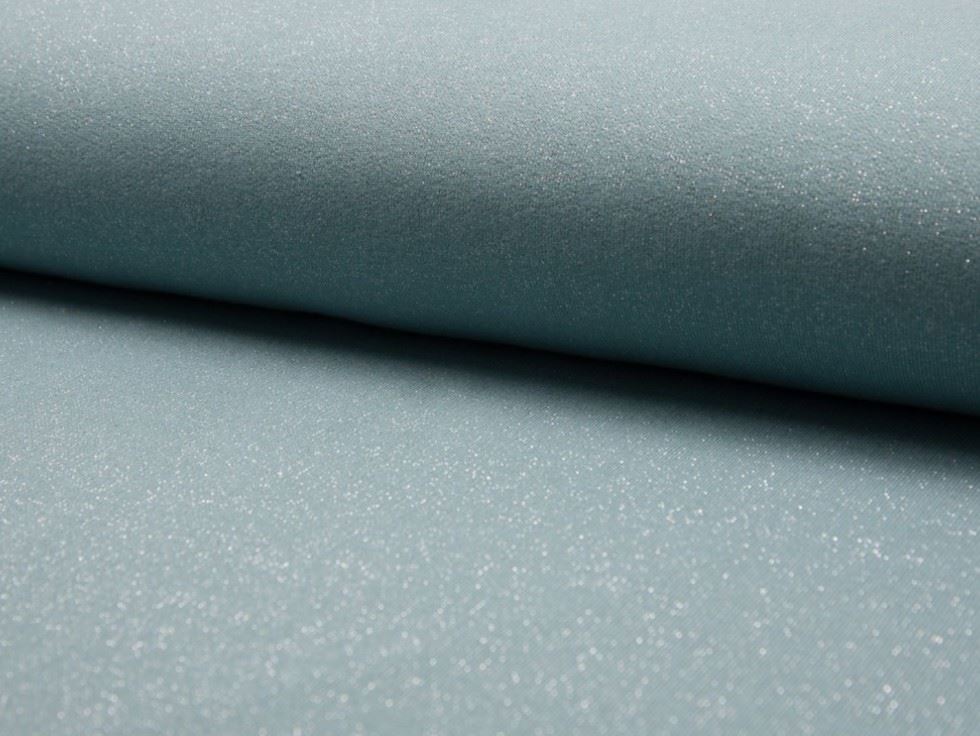 Dusty Mint Deadstock Lurex Loop Back French Terry Stretch Knit Fabric