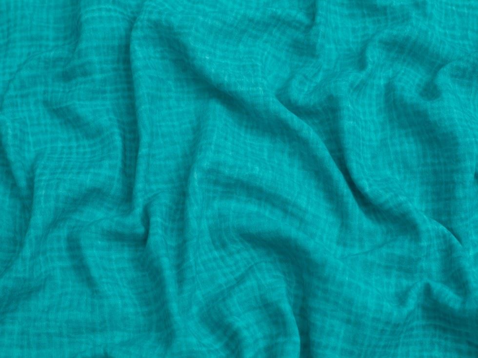 Vivid Aqua Tie Dye Cotton Double Gauze Fabric