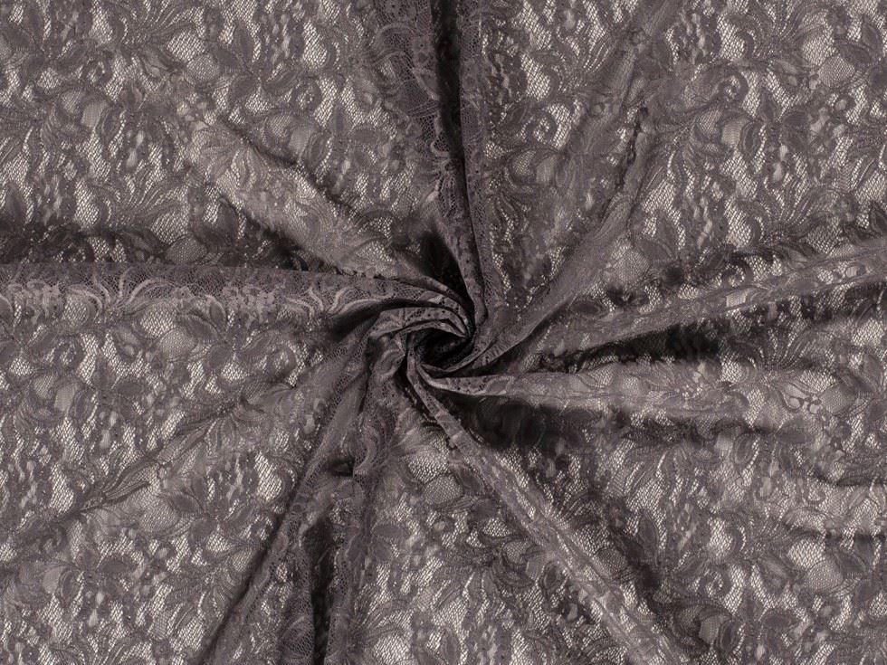Stretch Lace Fabric Taupe Grey
