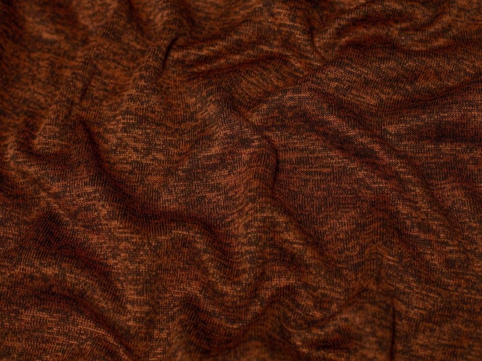 Minerva Core Range Rust Melange Fleece Back Sweatshirt Stretch Knit Fabric