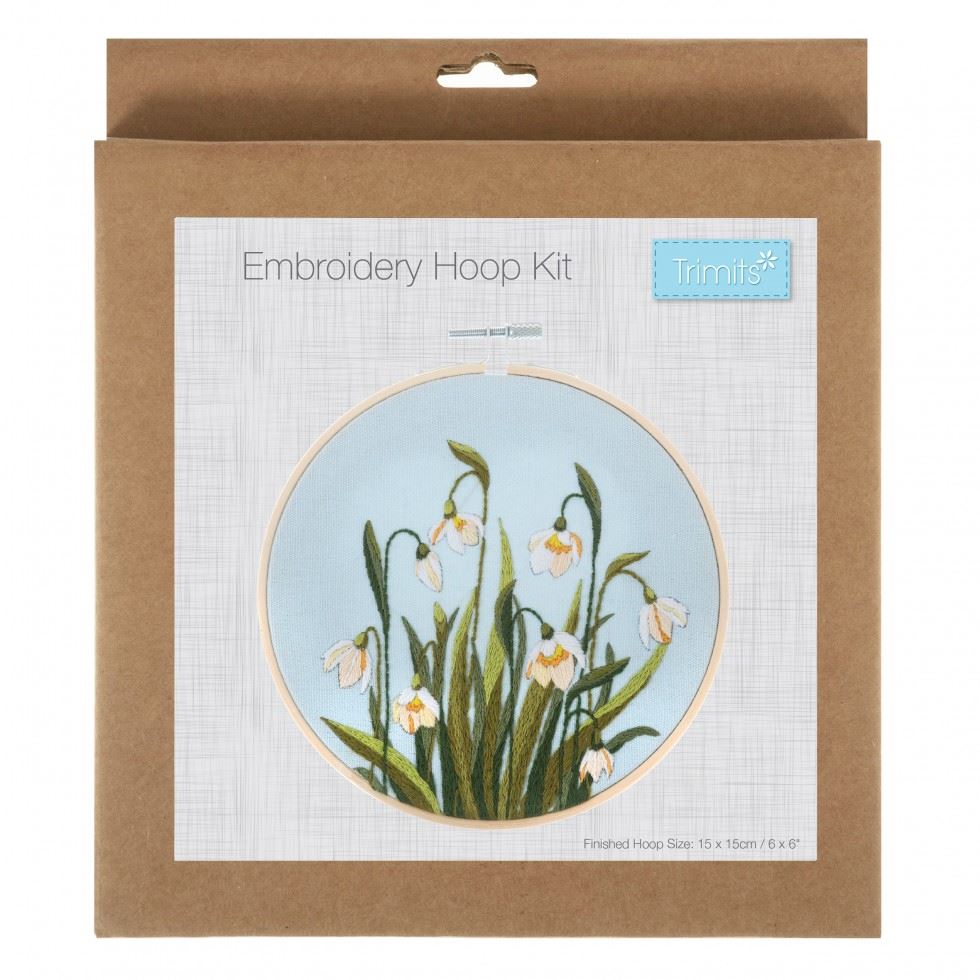 Trimits Embroidery Kit With Hoop Snowdrops