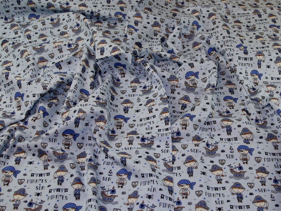 John Louden Blue 100% Cotton Fabric