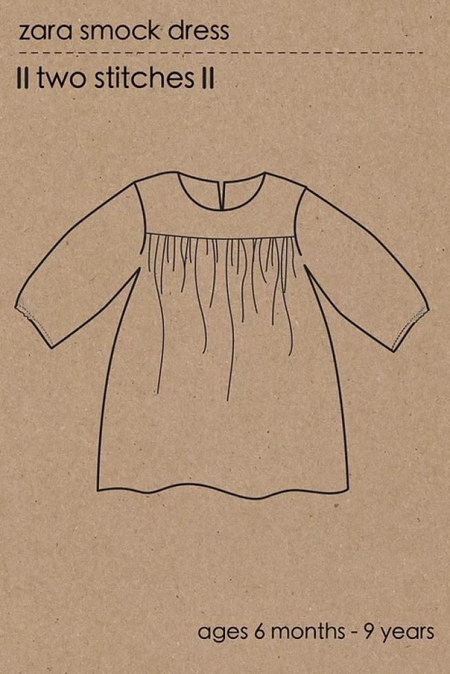 Two Stitches Sewing Pattern Zara Smock Dress