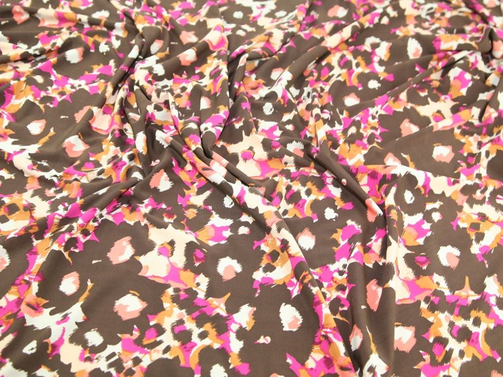 John Kaldor Portia ITY Silky Stretch Knit Fabric Pink & Orange
 