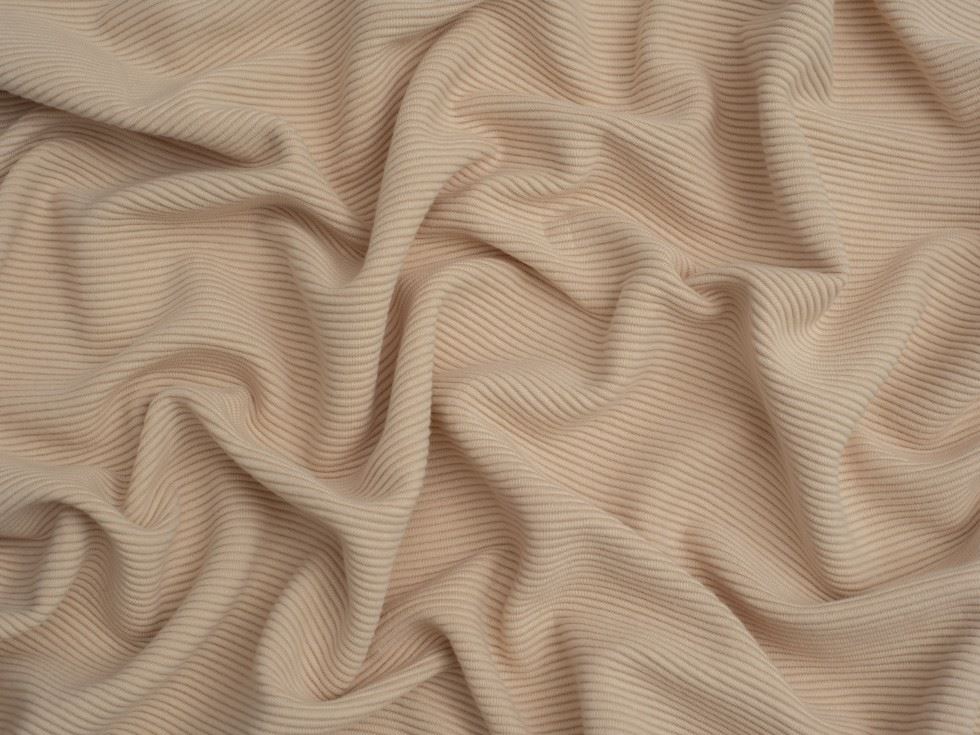 Minerva Core Range Cream Baby Soft Cotton Ottoman Rib Stretch Knit Fabric
