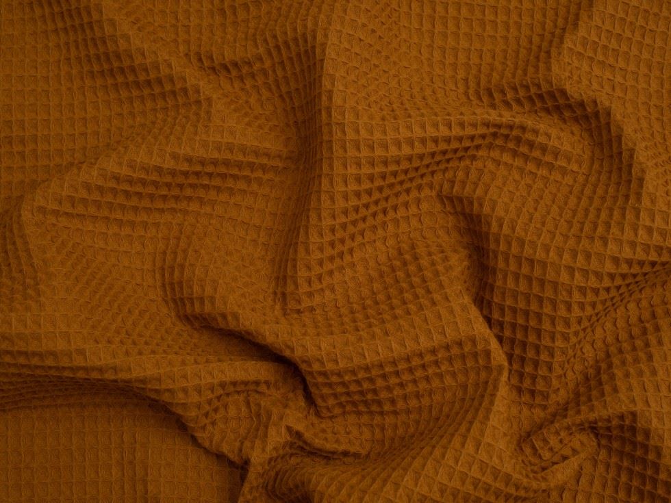 Minerva Core Range Camel Medium Cotton Waffle Fabric