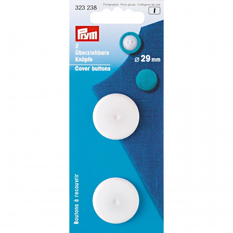 Prym White Plastic Cover Buttons