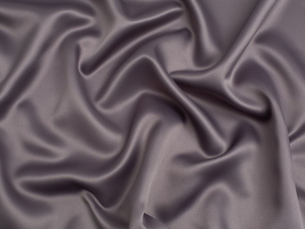 Grey Matte Polyester Satin Fabric