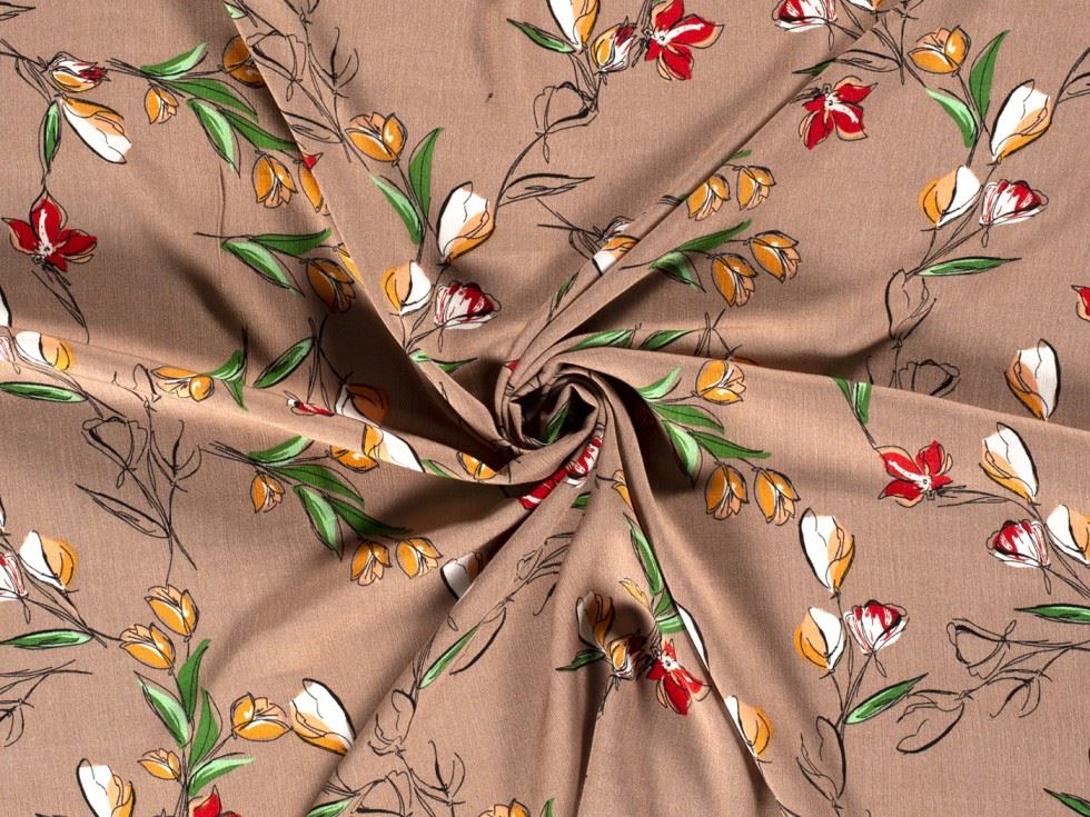 Viscose Crepe Fabric Beige
 