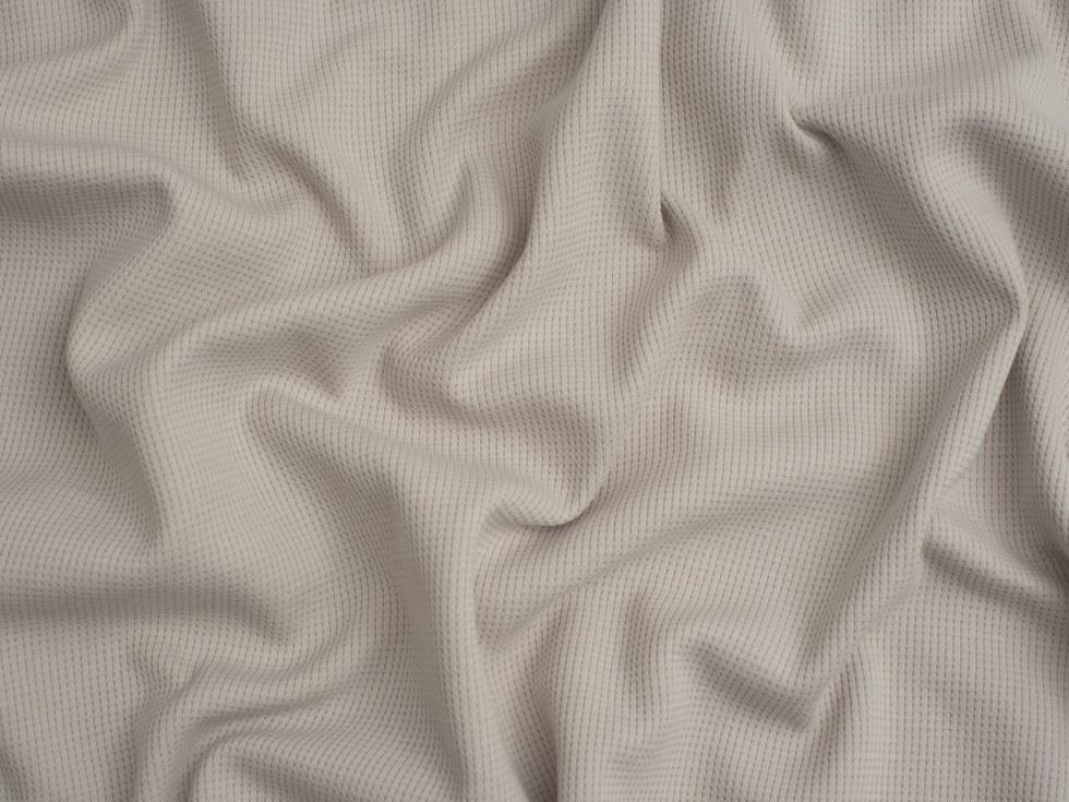 Minerva Core Range Mini Waffle Textured Stretch Knit Fabric Light Grey